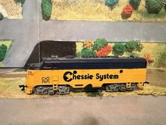 HO Scale Chessie System C&O 7071 Diesel Locomotive Tested Runs Vintage