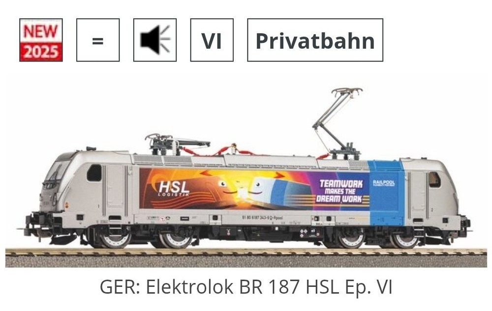 Piko Railpool BR 187 Electric Locomotive 21708 HO Scale DCC Sound