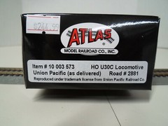 Atlas 10003573 U30C UP – Union Pacific (as delivered) #2881 DCC & Sound HO