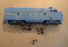 Vintage In Box Athearn 3039 HO F7A Dummy Undecorated Locomotive or Engine Blue