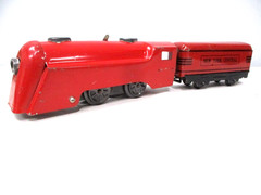 Marx 232 Commodore Vanderbilt Loco, Red with NYC 551 Tender C/W O gauge X8360