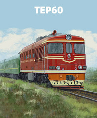 Modimio TEP60 Soviet Diesel Locomotive HO 1:87 Pre‑Built Model