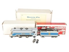Marx 8352 O Gauge Sante Fe Steam Locomotive w/ Coal Tender #8352 EX/Box