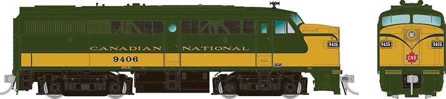 Rapido 37003 HO Alco FA1 – Standard DC Canadian National 9403 (green, yellow)