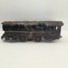 Vintage Cast Iron Clockwork Wind-Up Toy Steam Locomotive Floor Train – As Found
