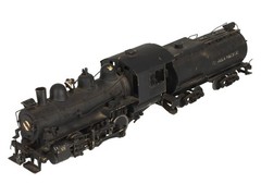 O 2-Rail BRASS 0-6-0 Steam Locomotive & Tender – Painted