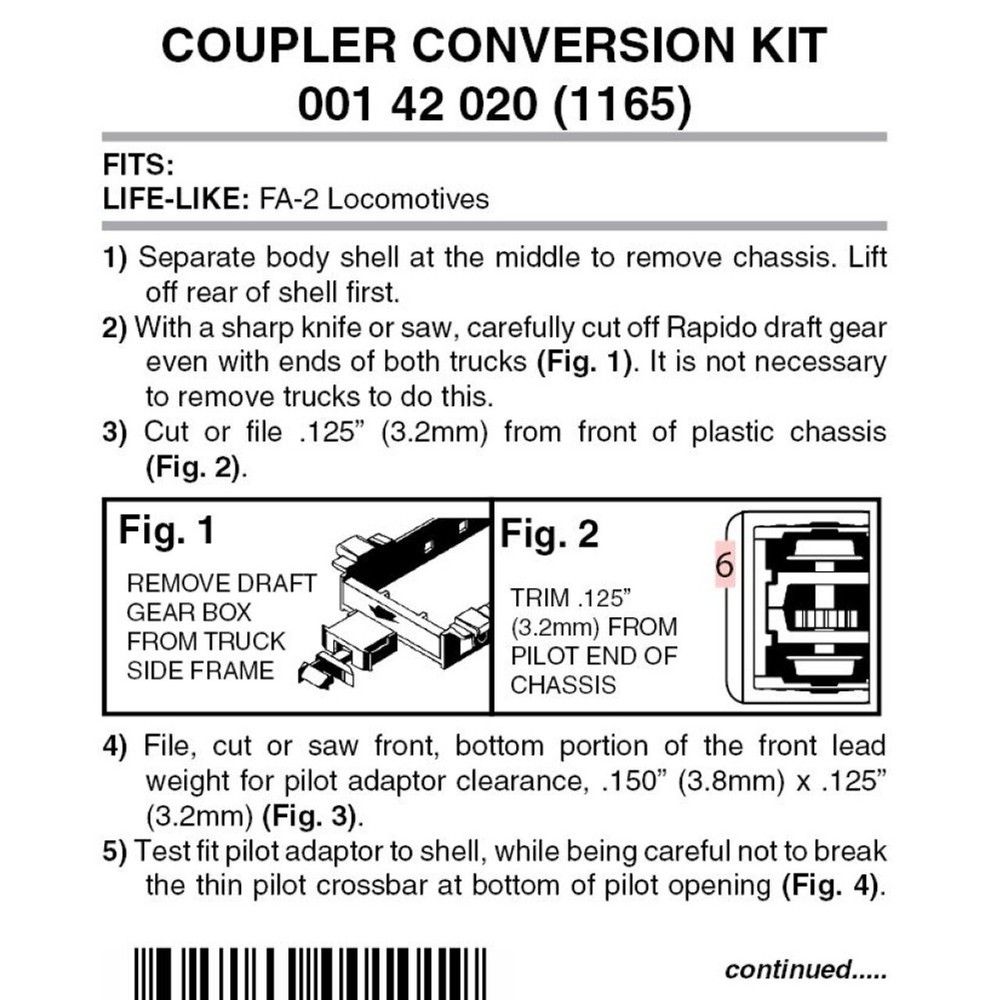 Micro Trains ~ N Scale ~ Locomotive Coupler Conversion ~ 00142020