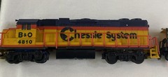 Vintage Life-Like Chessie System B&O 4810 Train Locomotive & 4 Cars in Boxes