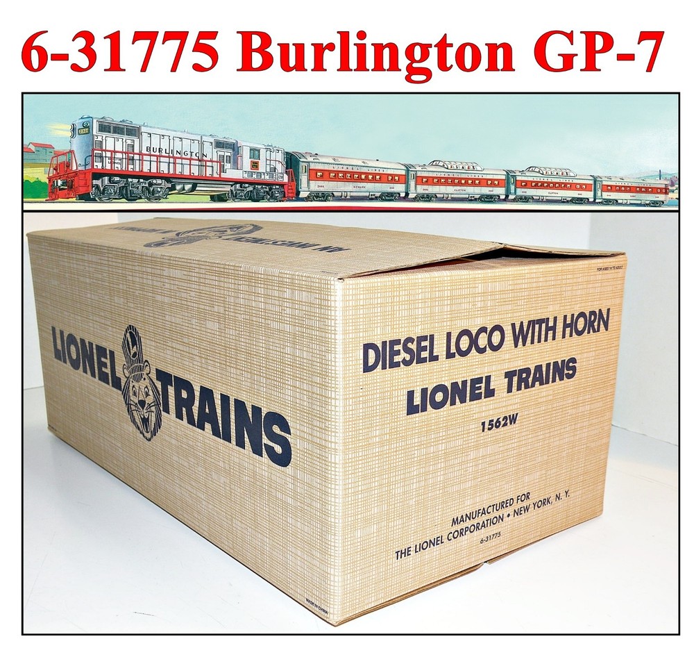 Lionel 6-31775 Burlington GP-7 Passenger Set w/4-Pullman Cars 2008 NIB