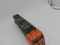 Electric Locomotive JZ 365-001 Dark Gray Livery Yellow Stripes Orange Cabins