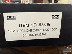 DCAS- Bachmann Spectrum HO Scale USRA Light 2-10-2 Steam Locomotive Item 83305