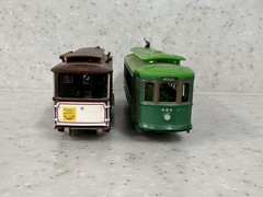 Vintage 2 Classic Streetcars HO Scale Desire St 463 and Powell & Mason Street