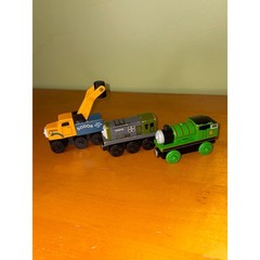 Thomas & Friends Wooden Railway Percy Butch Dodge Train Lot 3pc Sodor Magnetic