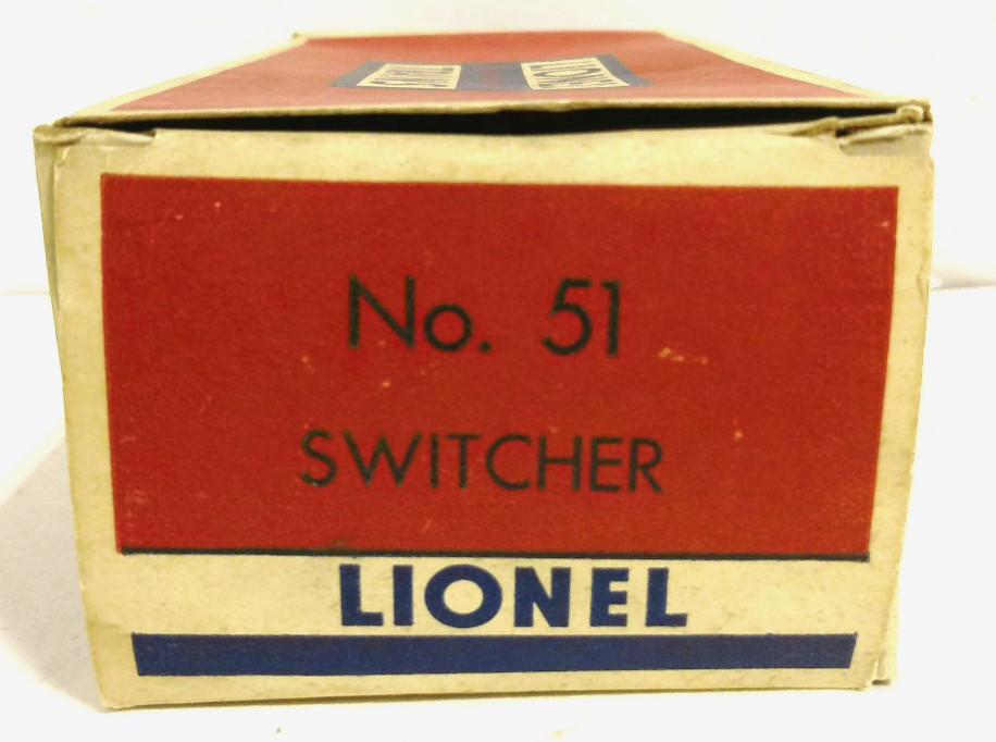 LIONEL EMPTY ORIGINAL BOX FOR 51 NAVY SWITCHER UNIT – STRAIGHT, SQUARE, NO TAPE