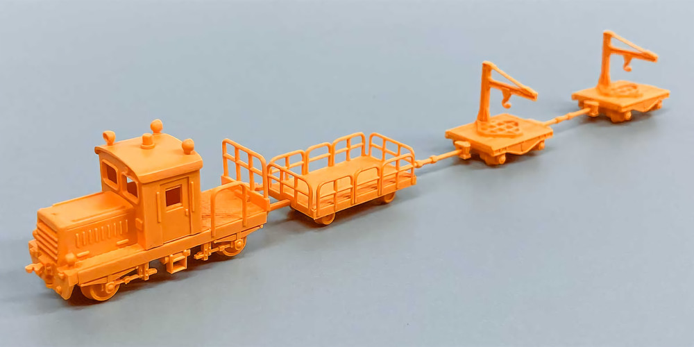 N Scale Greenmax 2529 Track Maintenance Diesel Locomotive & 3-Freight Cars Kit