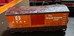 WYANDOTTE Tin Train WRL970 Engine, Coal Tender, Container Car, Grain CarCaboose.