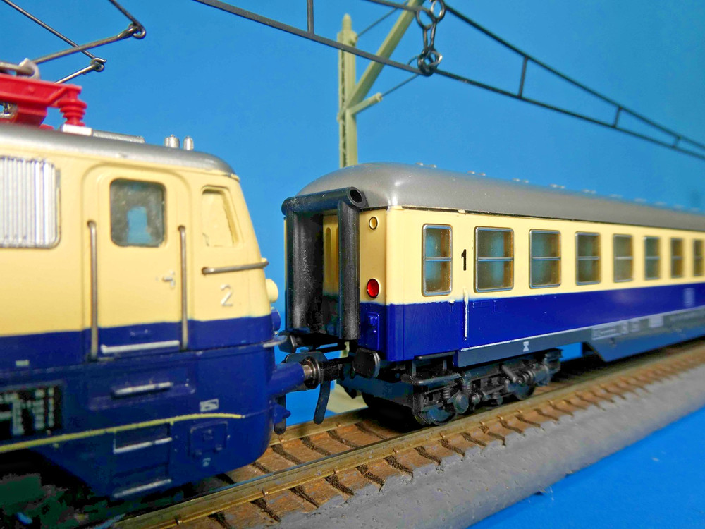 FLEISCHMANN HO 1347S METAL 1st VER 1965 ELECTRIC LOCO + 1500R TEE 1st -OBs-1967