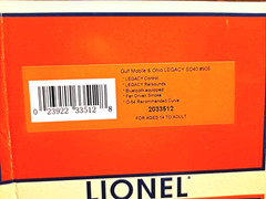 LIONEL O GAUGE LEGACY GULF MOBILE & OHIO GM&O SD40 DIESEL ENGINE USED