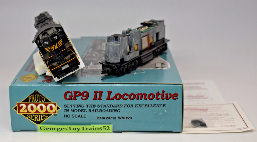 PROTO 2000 HO #29 WM WESTERN MARYLAND SPEED LETTERING EMD GP-9 II DC OPER 23713