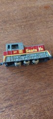 n scale Santa Fe Diesel Switcher Locomotive Red/silver/ yellow. runs perfectly.