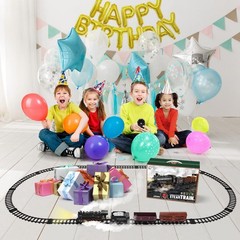 JONEALA Train Set with Remote Control,Electric Track Around Large