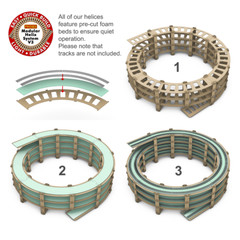 PROMO PRICE! HO Scale Single/Double Track Helix Radius 18″ to 22″ Height 12″