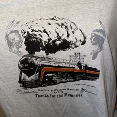 Virginia Museum Transportation Norfolk & Western 611 Steam Engine T Shirt ❤️274