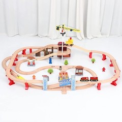 Train Toys Battery Operated Locomotive Trains for Wooden Track, Motorized Red