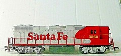 Life-Like GP38-2 High Hood Locomotive SN-16796 ~ SANTA FE ~ RTR ~ Rd# 3560 – HO