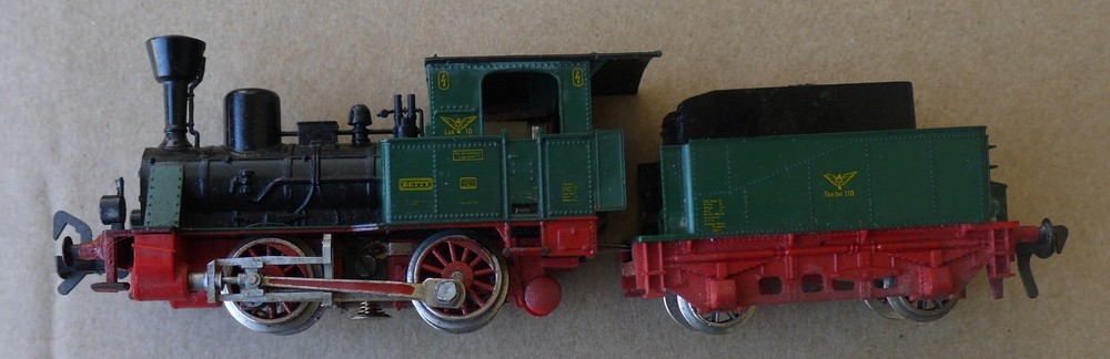 Vintage Fleischmann HO 4110 BR10 Locomotive Green Betty w/ Tender 110 NO BOX