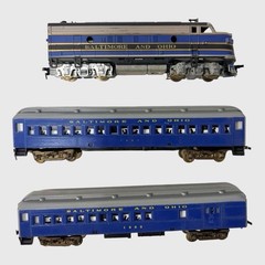 Penn Line Baltimore & Ohio HO F3 Diesel Locomotive + 2 Passenger Cars 1000 1357