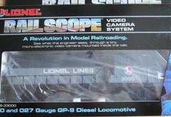 LIONEL RAILSCOPE #33000 / 33002 / 16515 GP-9 /TV / CABOOSE   MADE IN 1989  NEW