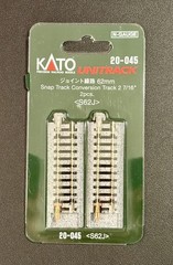 N Scale KATO 20-045 Snap Track Conversion Track 2 7/16″ 2pcs NIB