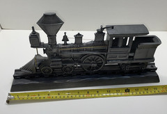 Vtg. Cast Metal Train Locomotive Railroad Mailbox Topper