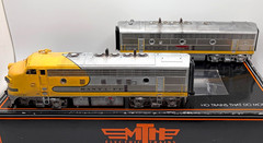 HO MTH 80-2114-1L 80-2114-1T F7 AB SET SANTA FE YELLOW BONNET 304 324B WEATHERED