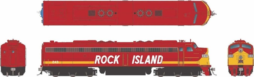 Rapido HO 28091 Trains Locomotive EMD E8A Rock Island #648 (DC)