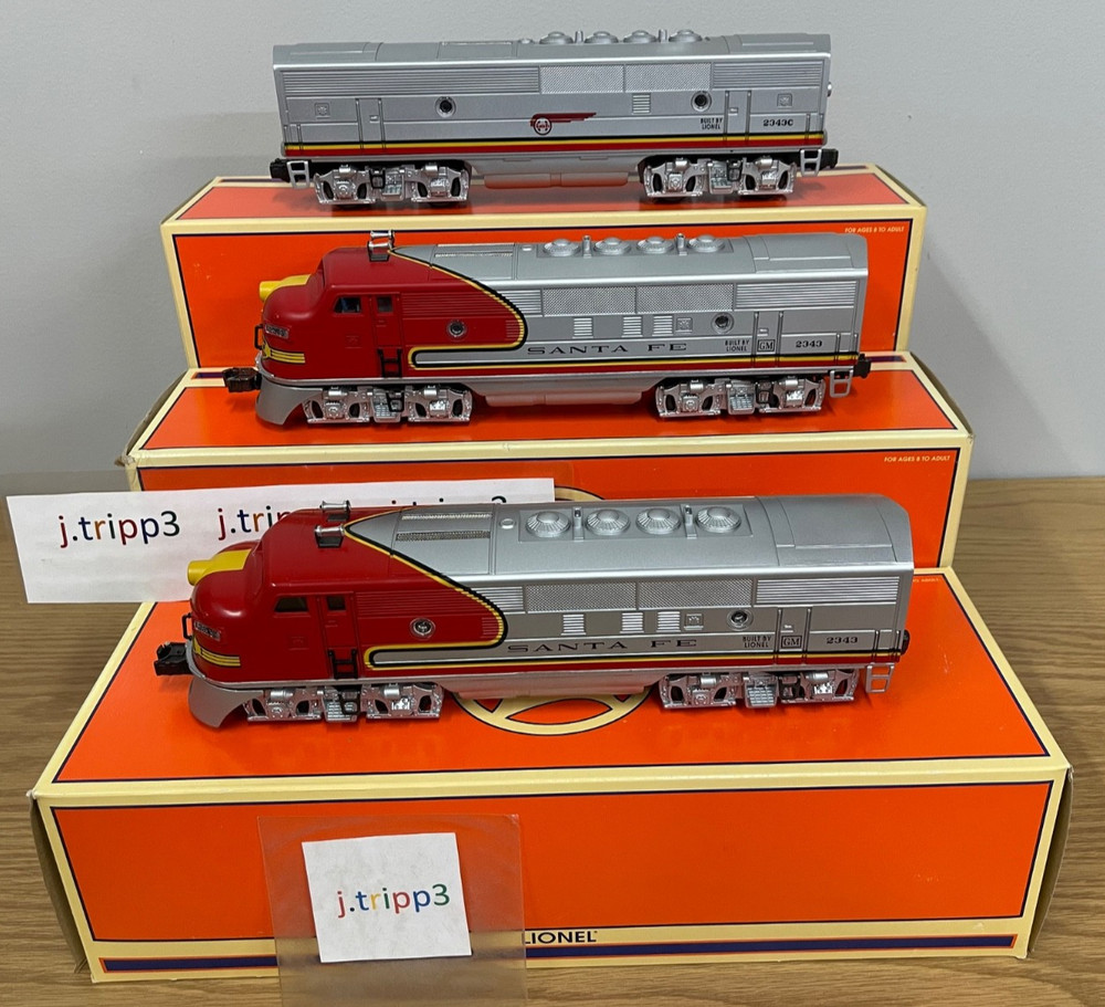 Lionel 6-18128 18134 18136 Santa Fe Warbonnet F3 ABA Diesel Engine Train O Gauge