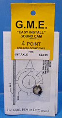 G.M.E. SOUND CAM 1/4″ AXLE 4 POINT STEAM LOCO PFM PBL DCC S,On30,On3/O,G, 1:20.3