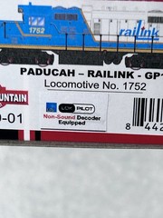 Cool Intermntn. Rail Link Paducah GP-10 DCC/non-Sound Loco #1752 HO