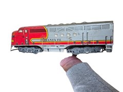 Marx 21 Santa Fe Double Diesel, Vintage Tin 1950s Locomotive Train