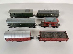 Vintage Lot of 11 MARKLIN West Germany Locomotive Coach Wagon Train Cars + Boxes