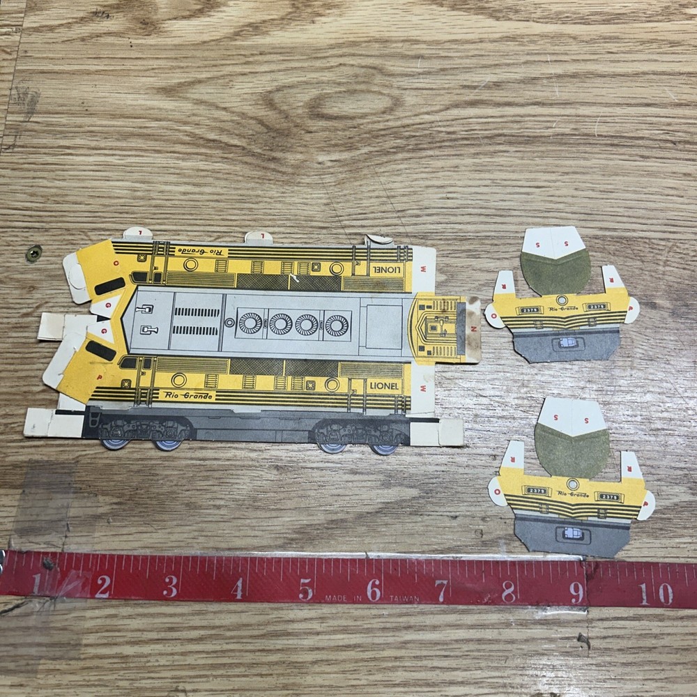 Lionel Rio Grande Diesel Locomotive Cardboard Cutout. Rare HTF
