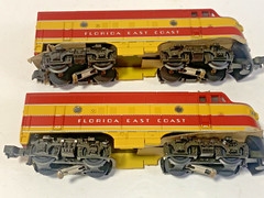 MTH RailKing O-Ga #RK2007L/RK2012B F3 A+B+A Diesel Set Florida East Coast NEW