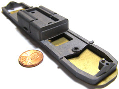 Unknown Brand Die Cast HO Scale Model RR Locomotive Chassis w/Brass Part RTI