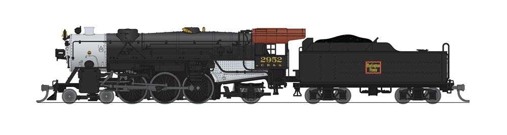 N-SCALE Broadway 7985 HEAVY PACIFIC 4-6-2, CBQ 2952, PARAGON4 SOUND/DC/DCC