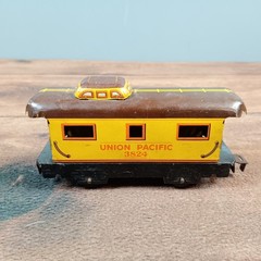 Marx Toy Train Set Kids OS Black Fair Wind-up Union Pacific Seaboard 4pc NO Key
