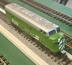 N scale Bachmann BN F9A diesel powered loco circa 1983 pilot damage