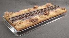 HO SCALE 9″ SINGLE TRACK DISPLAY CASE – “DESERT SCENE”- ANY HO TRAINS