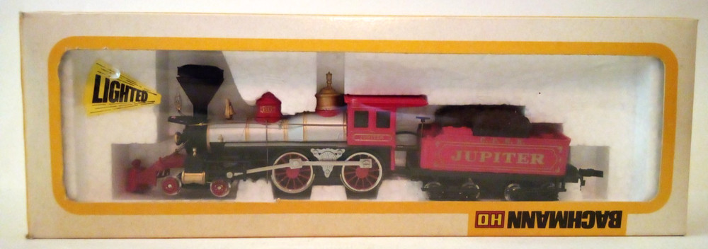 BACHMANN HO SCALE #0670 4-4-0 CENTRAL PACIFIC LIGHTED JUPITER LOCOMOTIVE W/BOX