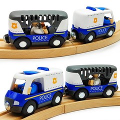 TOPLIVING Magnetic Trains Playset Wooden Train Track Accessories Station Wagon